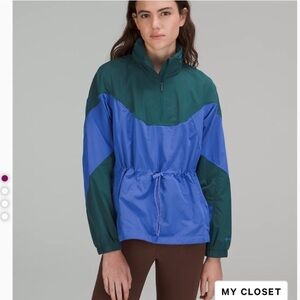 Lululemon Evergreen Anorak Green Jasper/ Wild Indigo Jacket pullover 4